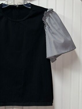 English Factory Pinstripe Tulip Top Shirt M